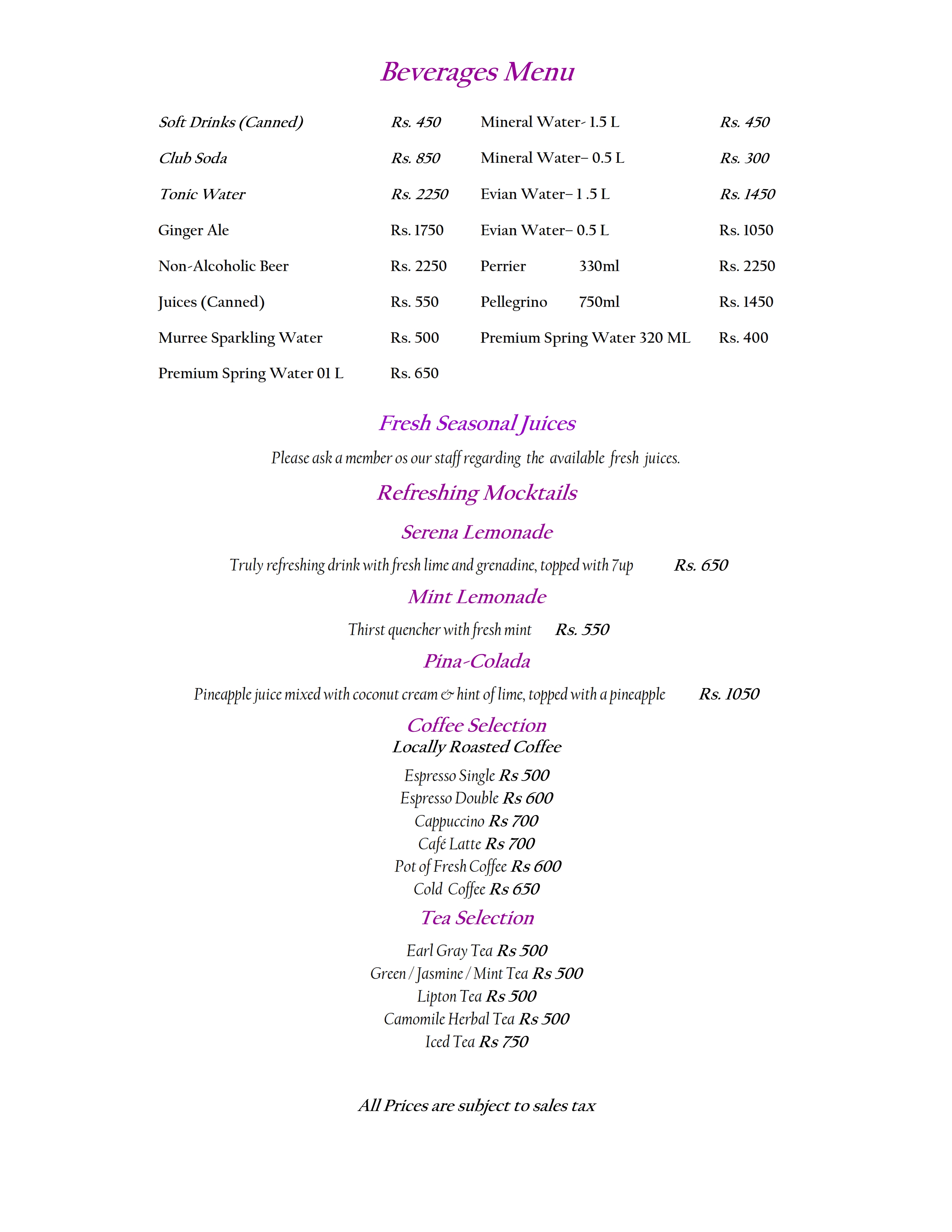 Menu page 10